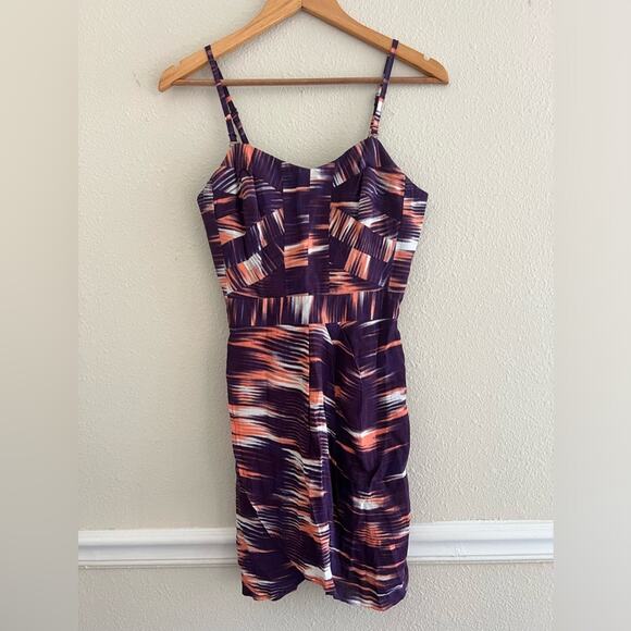Finders Keepers Y2K Abstract Print Sweetheart Mini Dress Small Retro Feminine - Picture 1 of 9